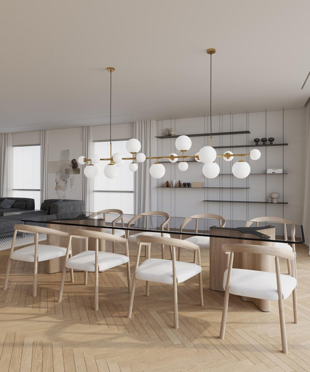Solara Chandelier Laiton Verre Globe - Neutralighting