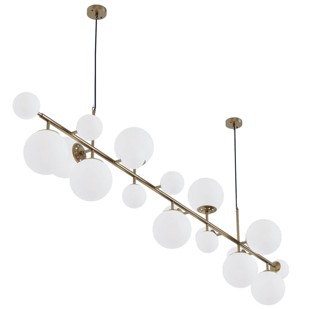 Solara Chandelier Laiton Verre Globe - Neutralighting