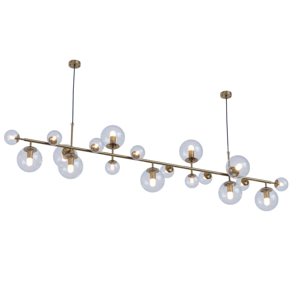 Solara Chandelier Laiton Verre Globe - Neutralighting