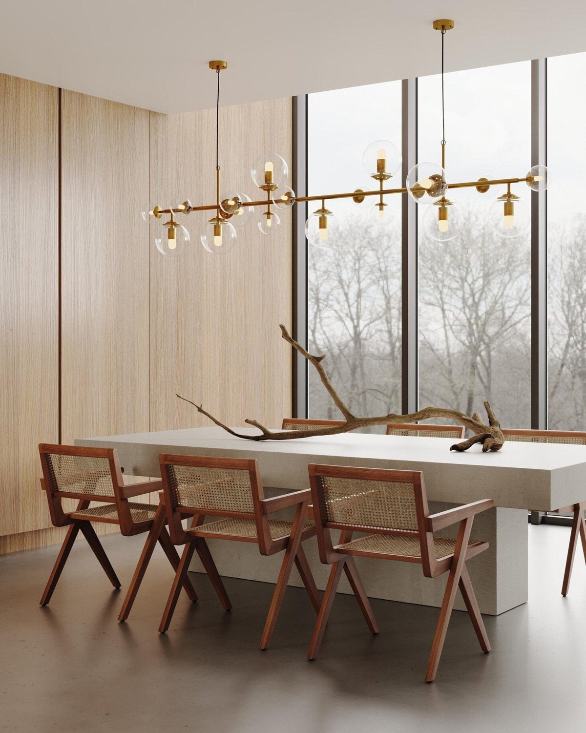 Solara Chandelier Laiton Verre Globe - Neutralighting