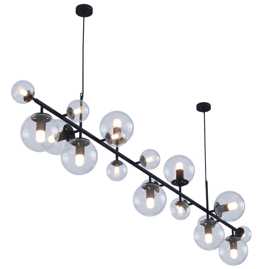 Solara Chandelier Laiton Verre Globe - Neutralighting