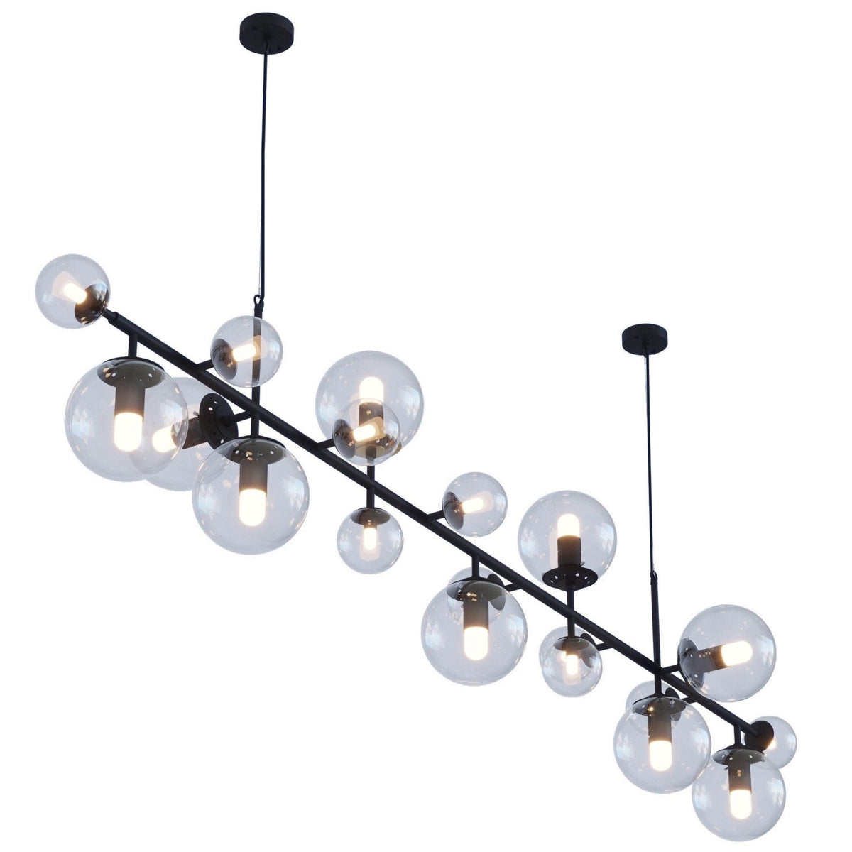 Solara Chandelier Laiton Verre Globe - Neutralighting