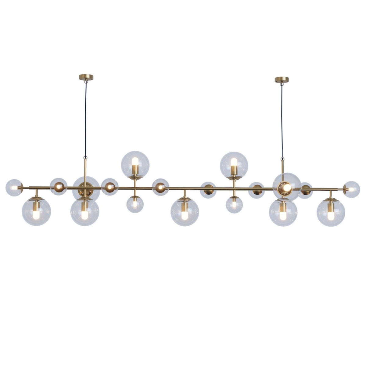 Solara Chandelier Laiton Verre Globe - Neutralighting