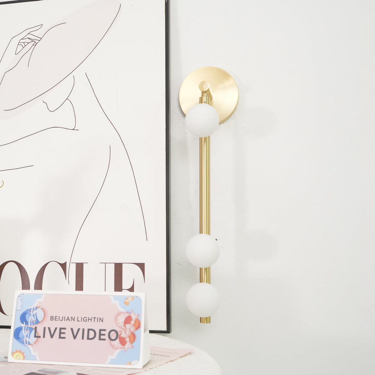 Pamela Tube Plug-in Brass Glass Wall Lamp - Neutralighting