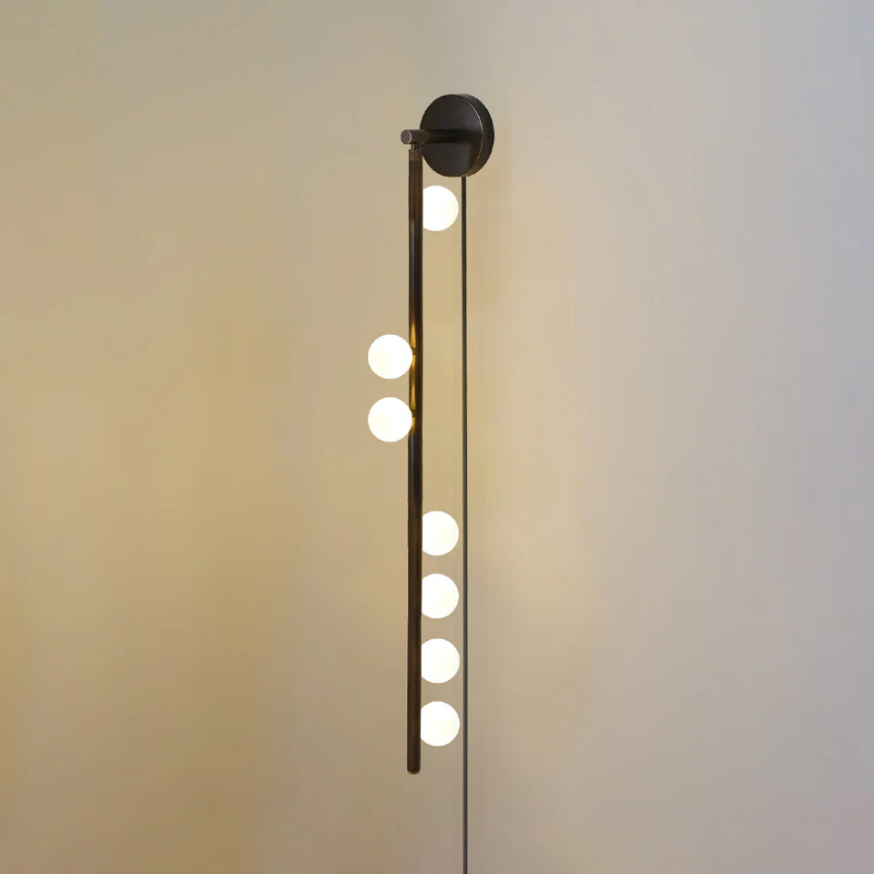Pamela Tube Plug-in Brass Glass Wall Lamp - Neutralighting