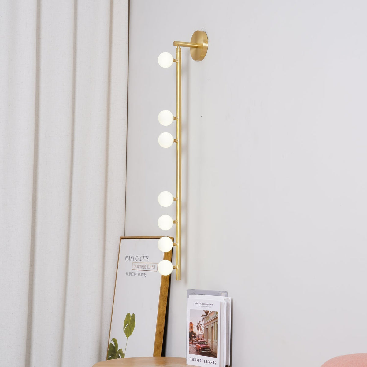 Pamela Tube Plug-in Brass Glass Wall Lamp - Neutralighting