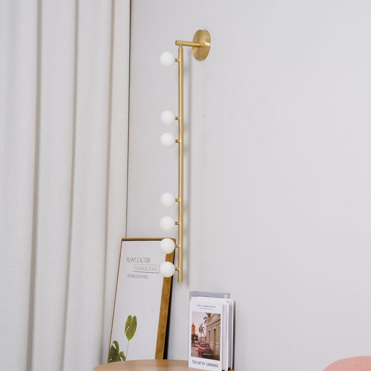 Pamela Tube Plug-in Brass Glass Wall Lamp - Neutralighting