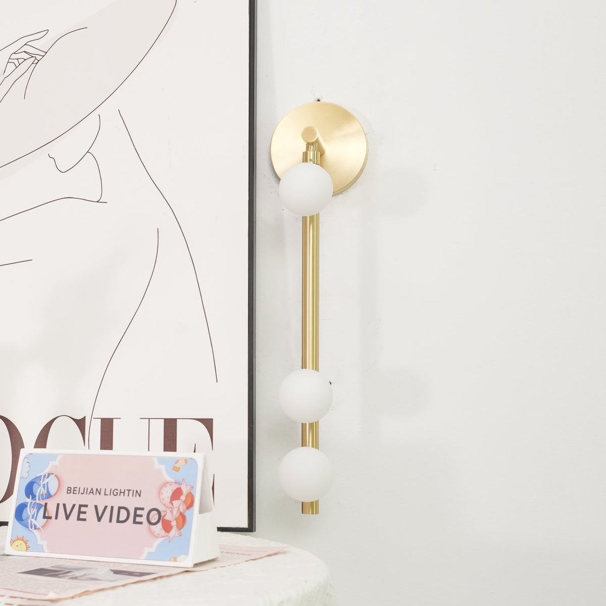 Pamela Tube Plug-in Brass Glass Wall Lamp - Neutralighting
