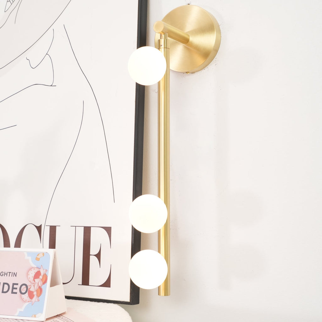 Pamela Tube Plug-in Brass Glass Wall Lamp - Neutralighting