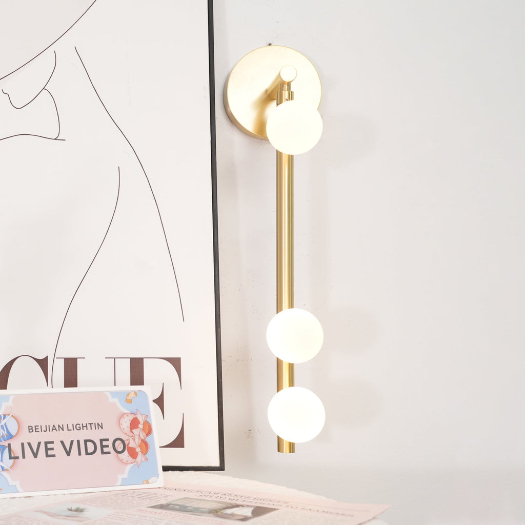 Pamela Tube Plug-in Brass Glass Wall Lamp - Neutralighting