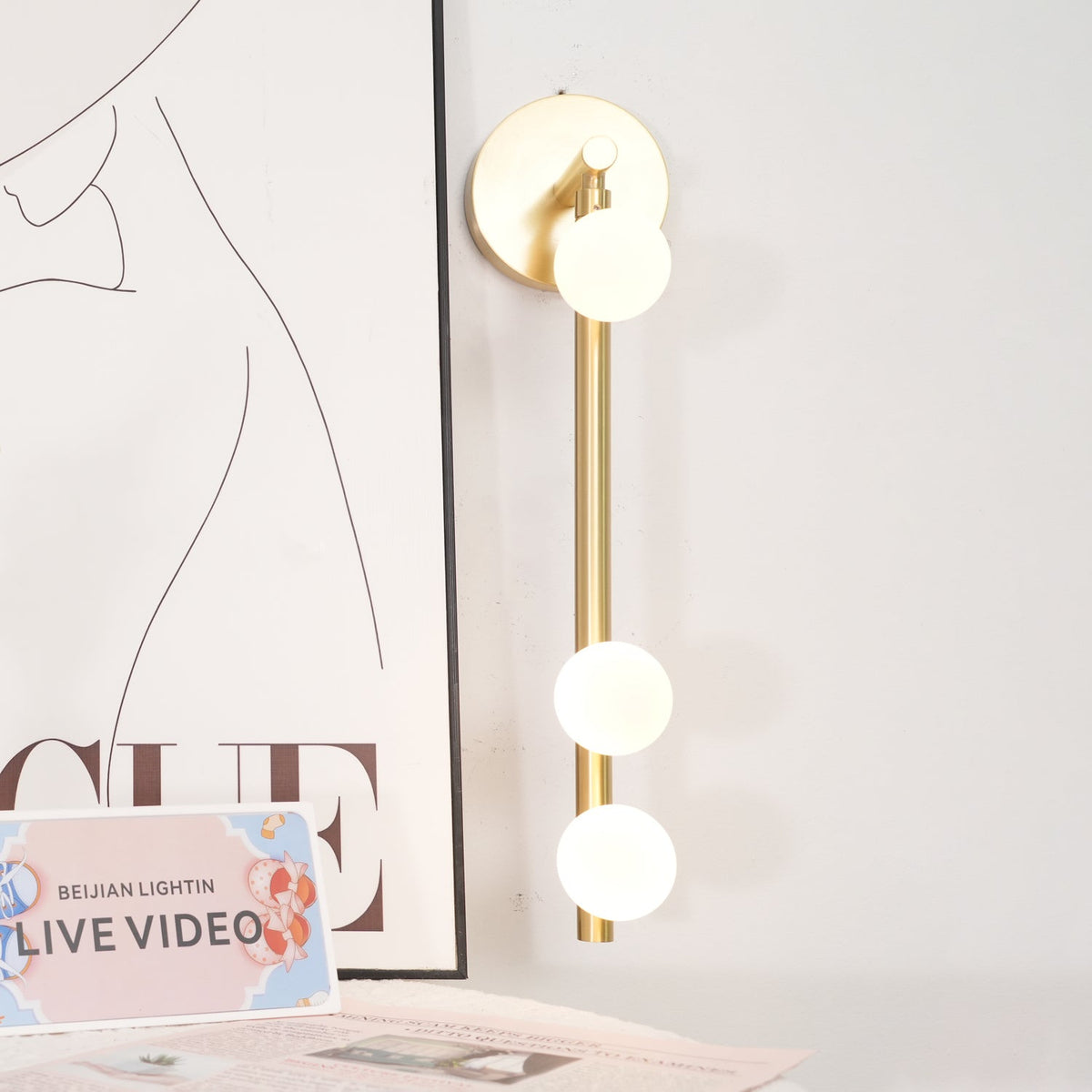 Pamela Tube Plug-in Brass Glass Wall Lamp - Neutralighting