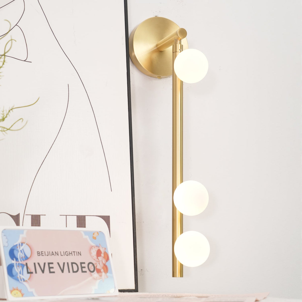 Pamela Tube Plug-in Brass Glass Wall Lamp - Neutralighting