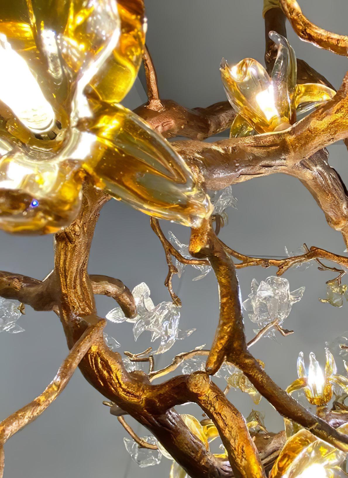 Aare Chandelier Branche Érable Laiton Cristal - Neutralighting