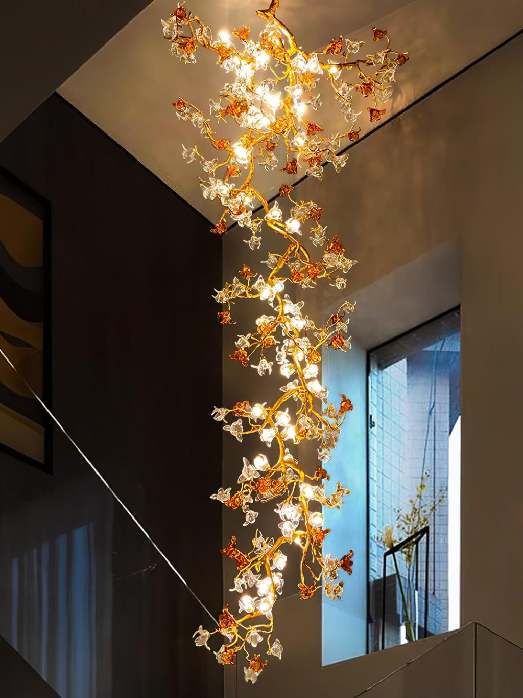 Aare Chandelier Branche Érable Laiton Cristal - Neutralighting