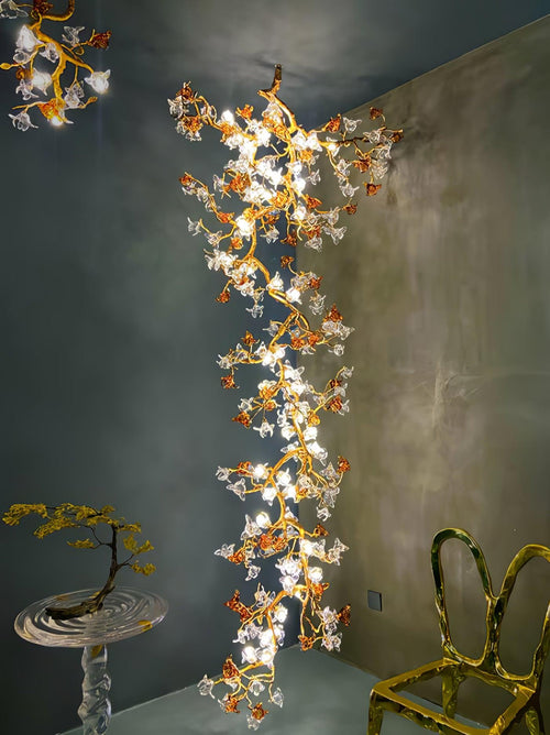 Aare Chandelier Branche Érable Laiton Cristal - Neutralighting