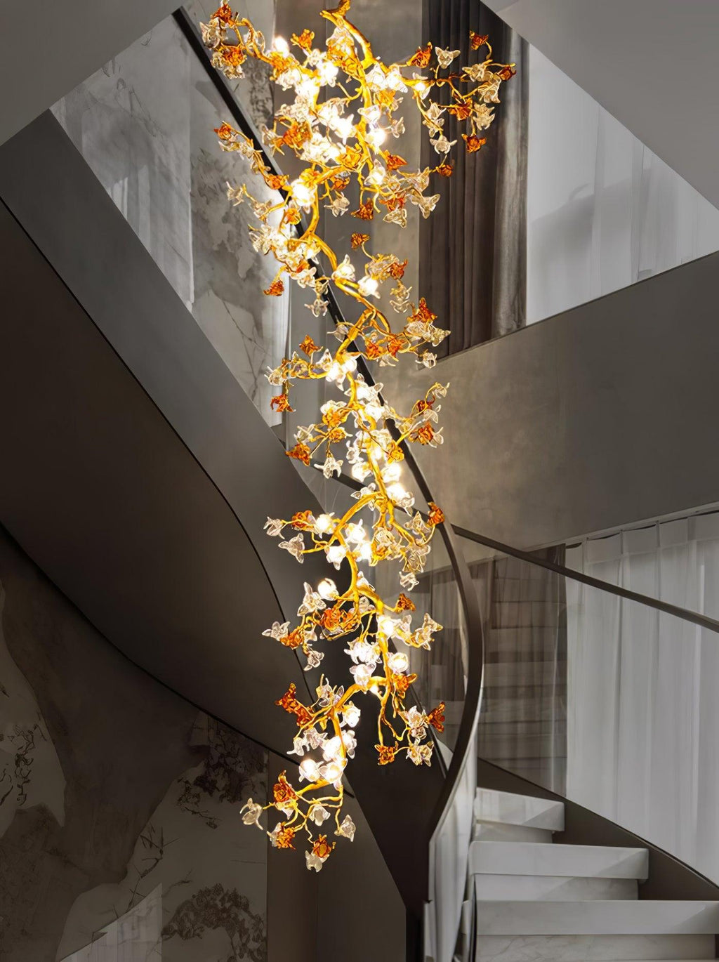 Aare Chandelier Branche Érable Laiton Cristal - Neutralighting