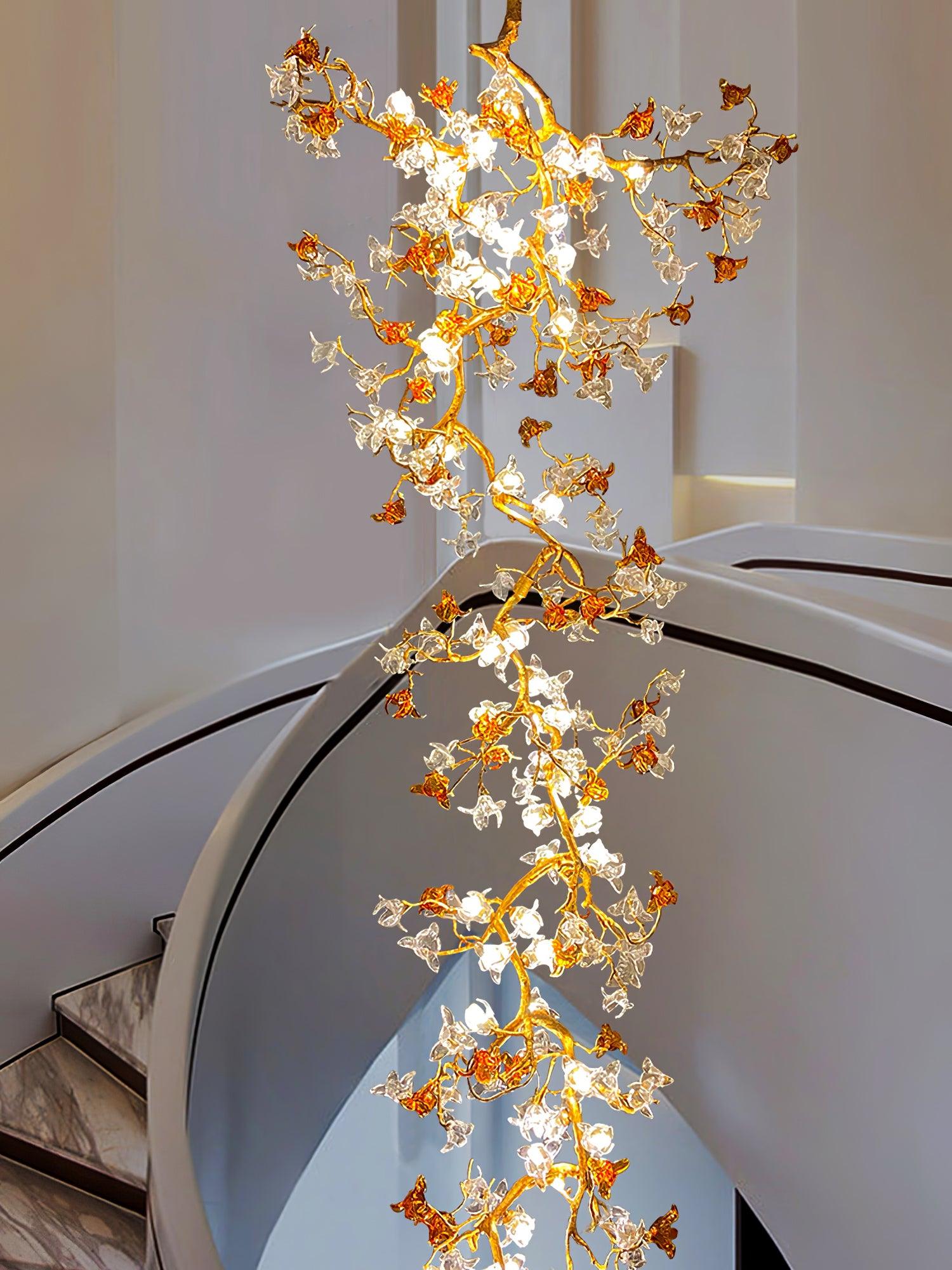 Aare Chandelier Branche Érable Laiton Cristal - Neutralighting