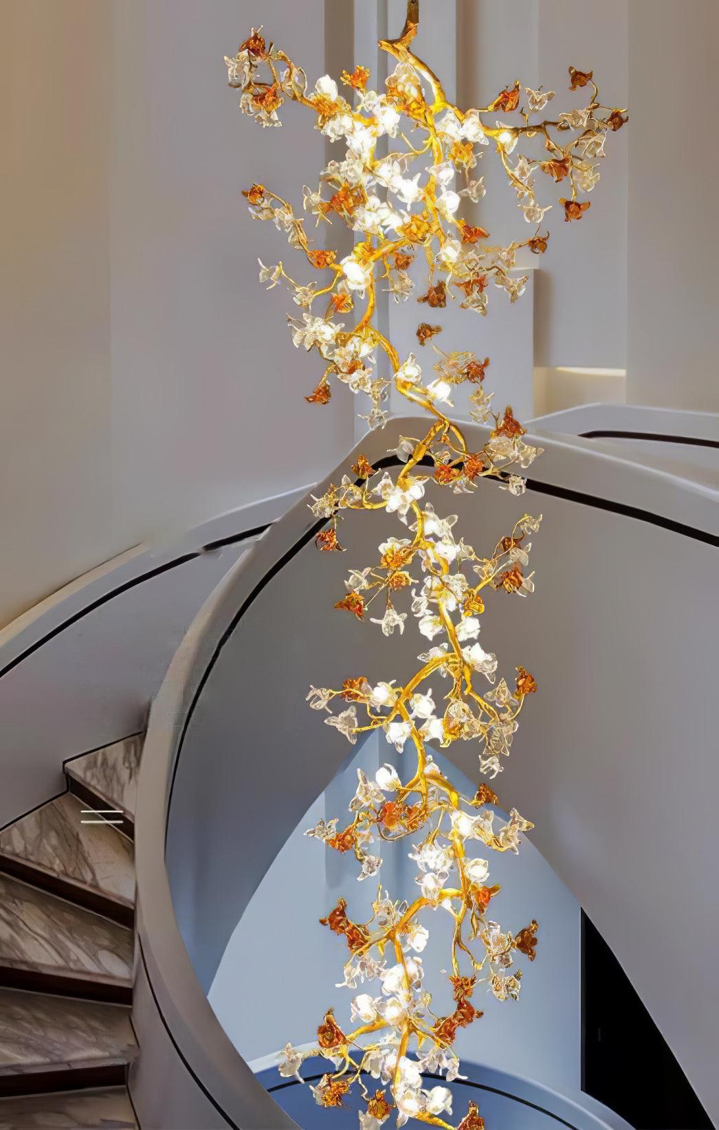 Aare Chandelier Branche Érable Laiton Cristal - Neutralighting