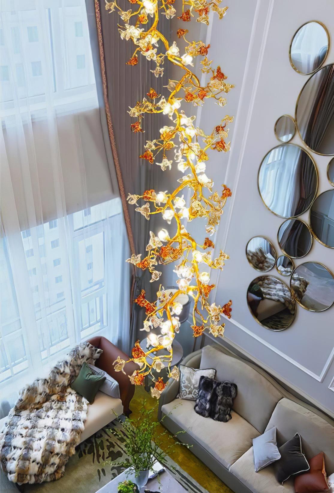 Aare Chandelier Branche Érable Laiton Cristal - Neutralighting
