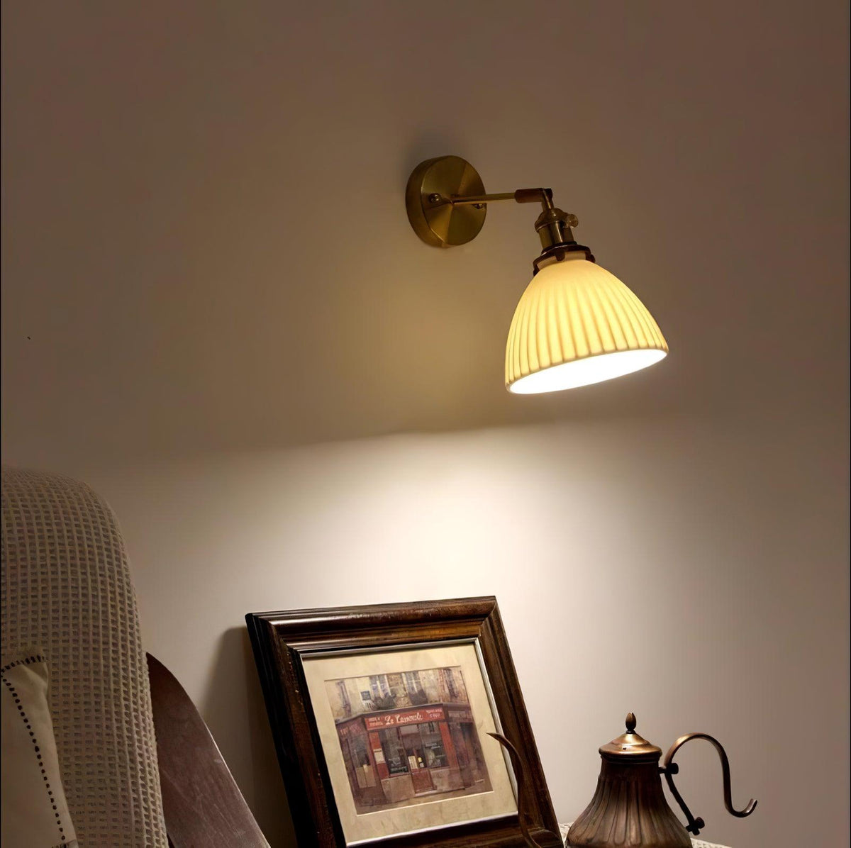 Lustra Lampe Murale Céramique Laiton Élégante - Neutralighting