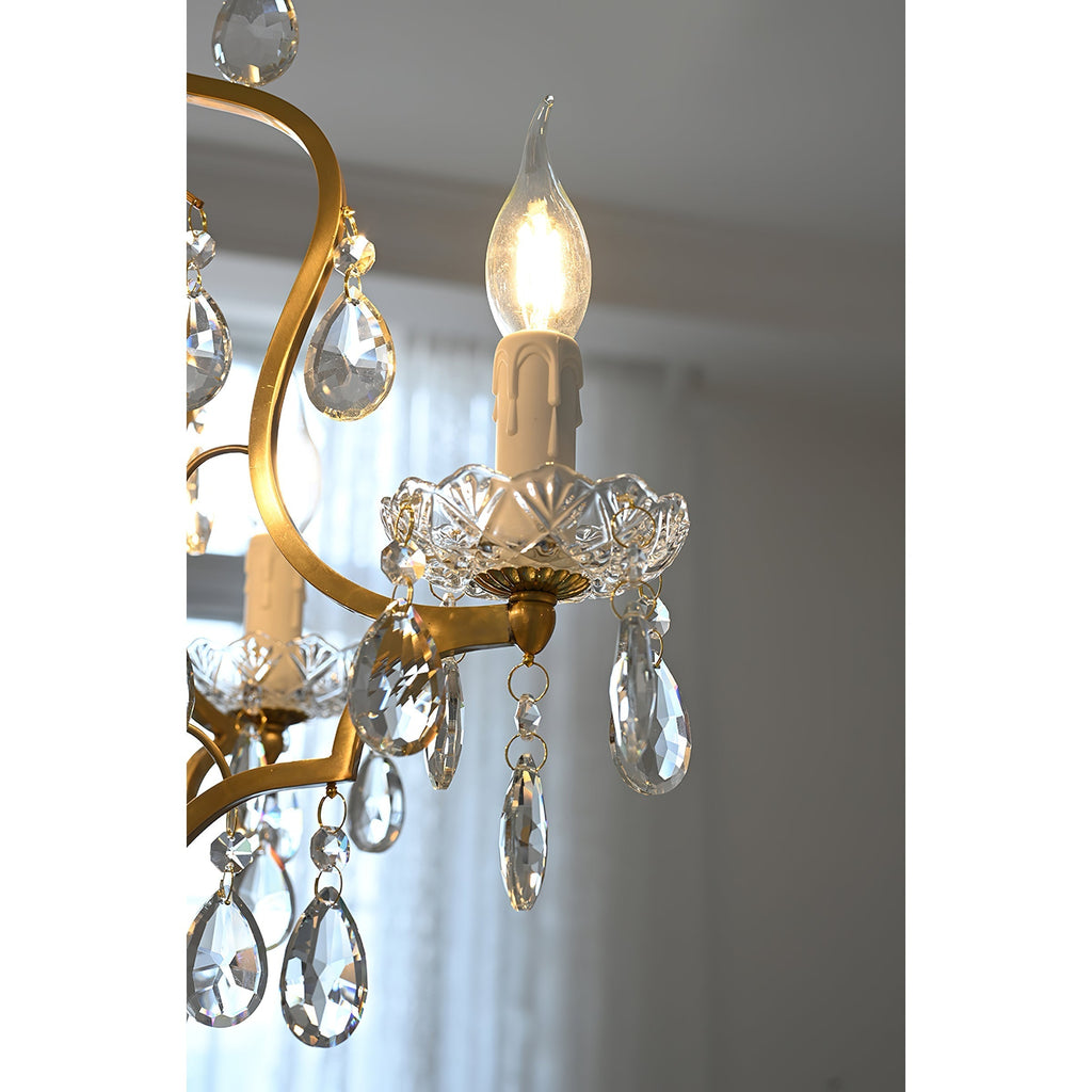 Cevinyra Postmodern Luxe Laiton Cristal Parchemins Lustre - Neutralighting