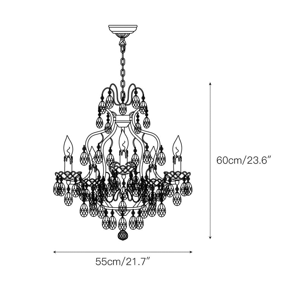 Cevinyra Postmodern Luxe Laiton Cristal Parchemins Lustre - Neutralighting