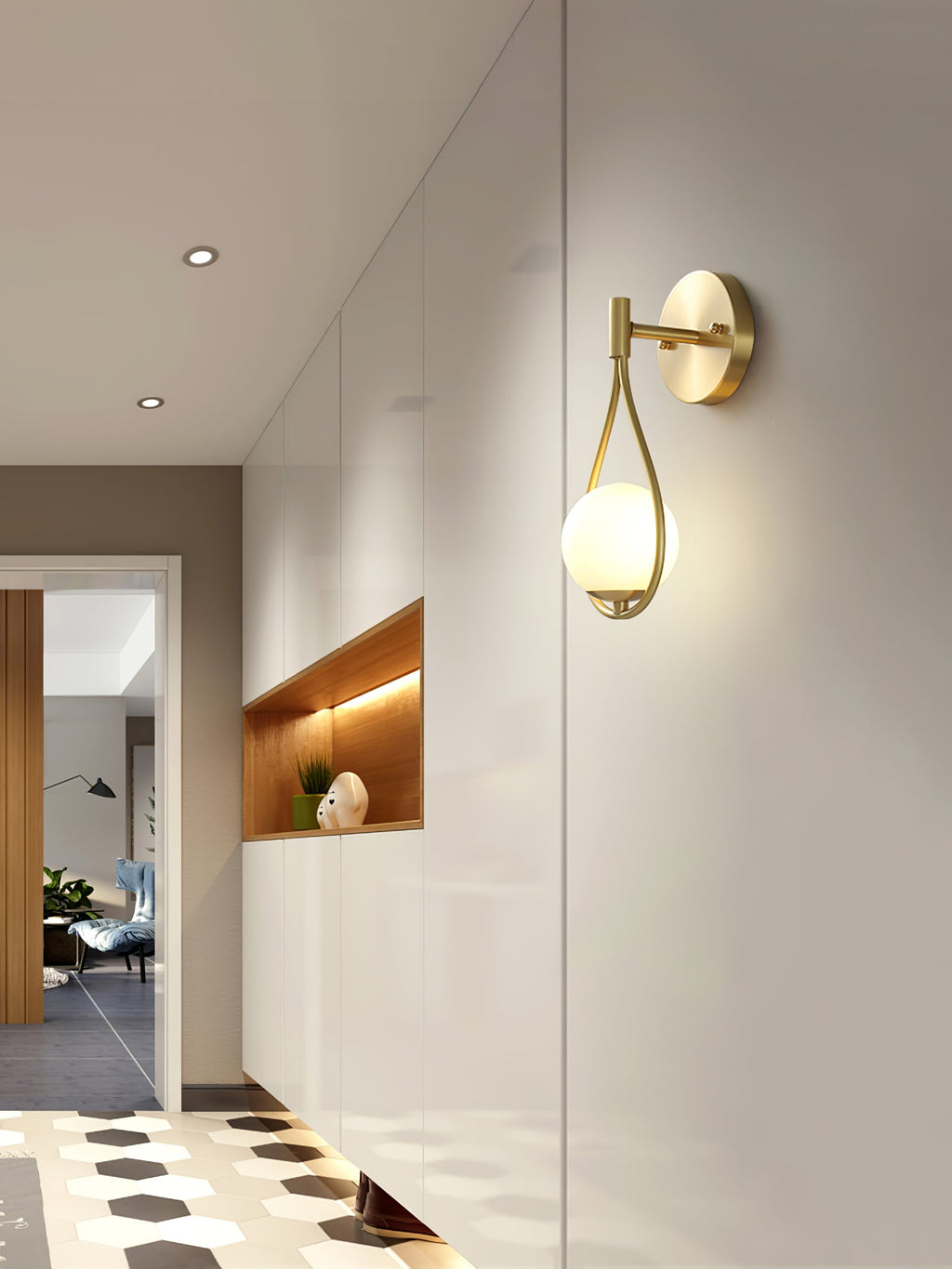 Icarila Moderne Minimaliste Vanité Laiton Verre Applique Murale - Neutralighting