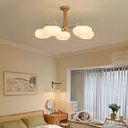 Lustra Chandelier en Laiton et Bois Kaki - Neutralighting