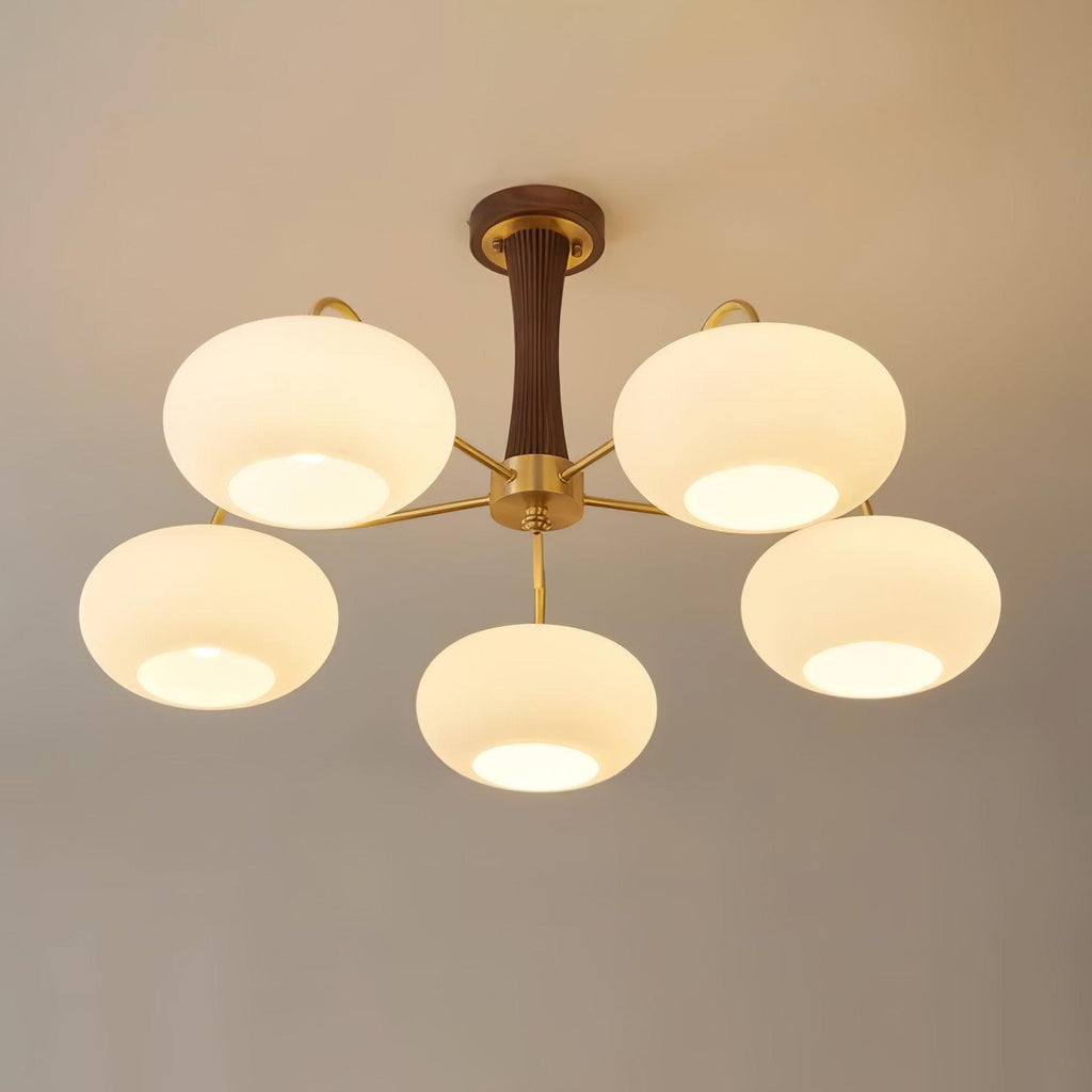 Candy Lustre Kaki en Laiton, Bois et Verre - Neutralighting