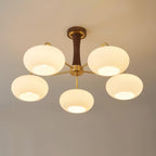 Lustra Chandelier en Laiton et Bois Kaki - Neutralighting