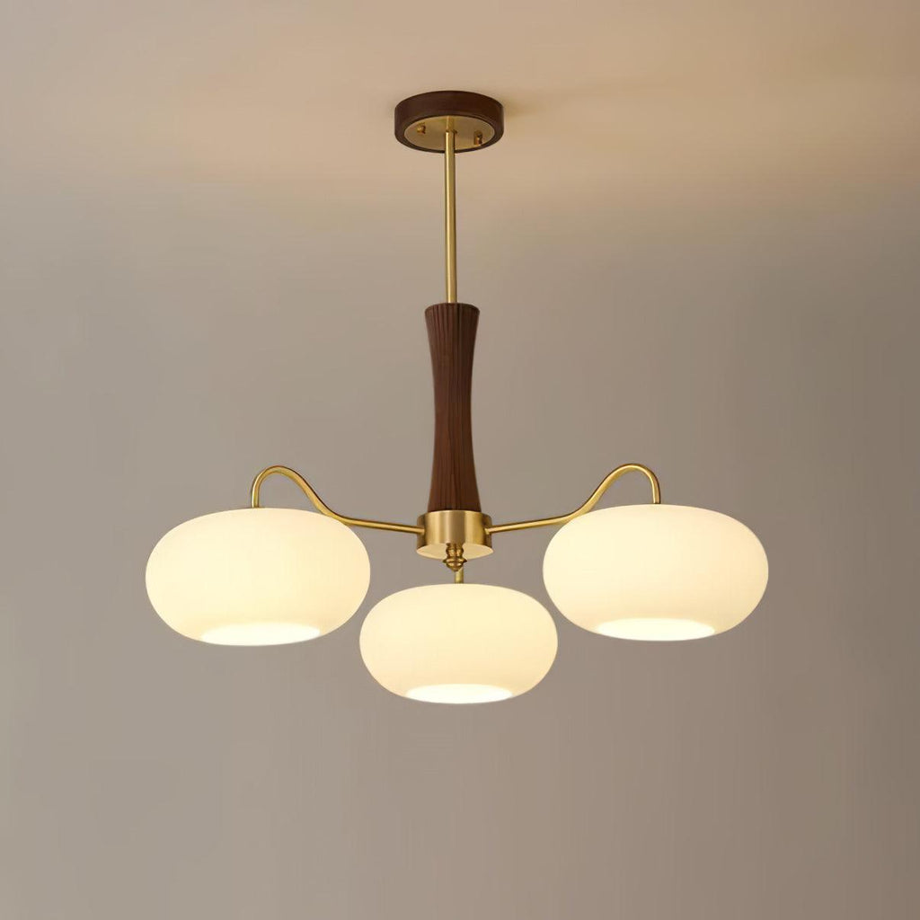 Candy Lustre Kaki en Laiton, Bois et Verre - Neutralighting