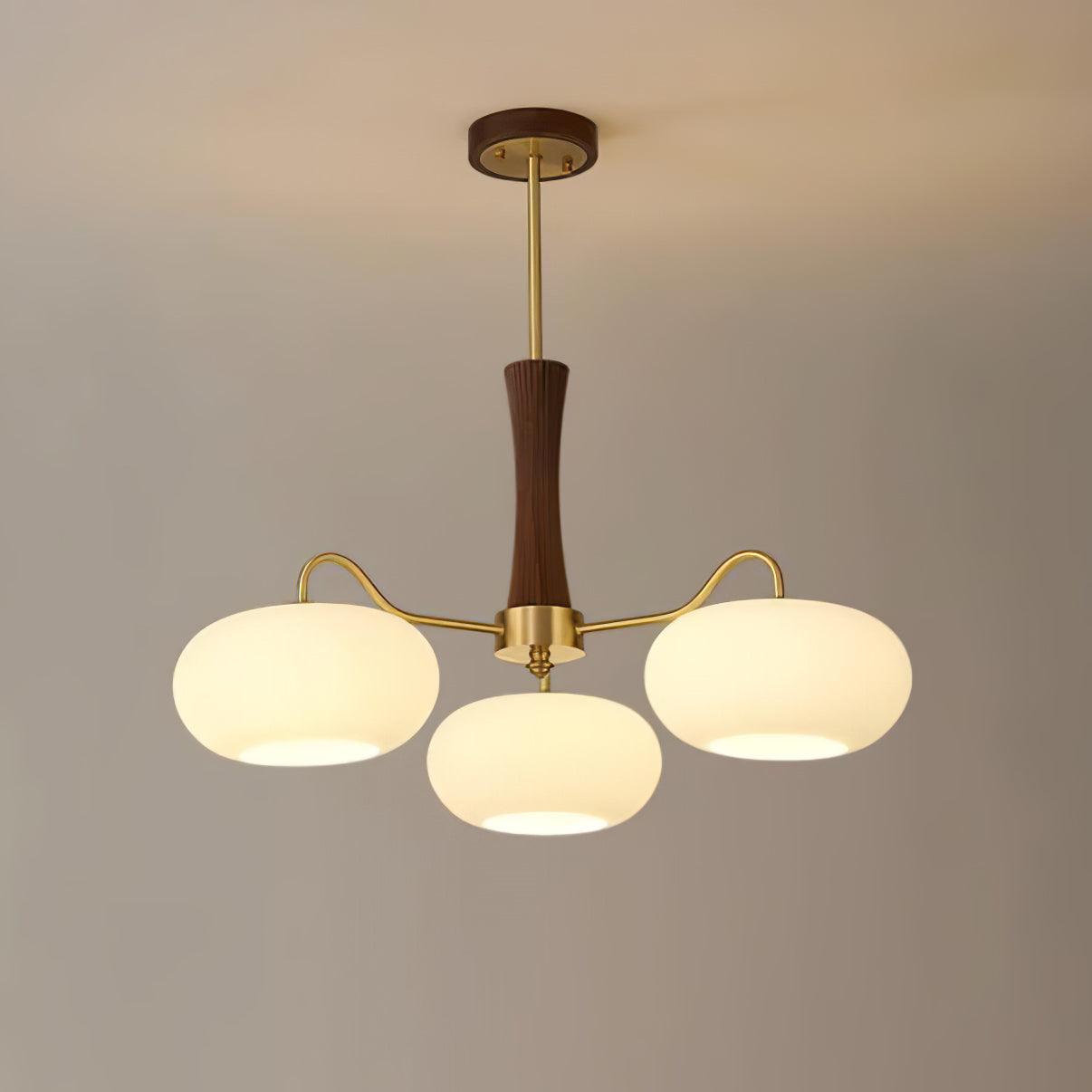 Candy Lustre Kaki en Laiton, Bois et Verre - Neutralighting