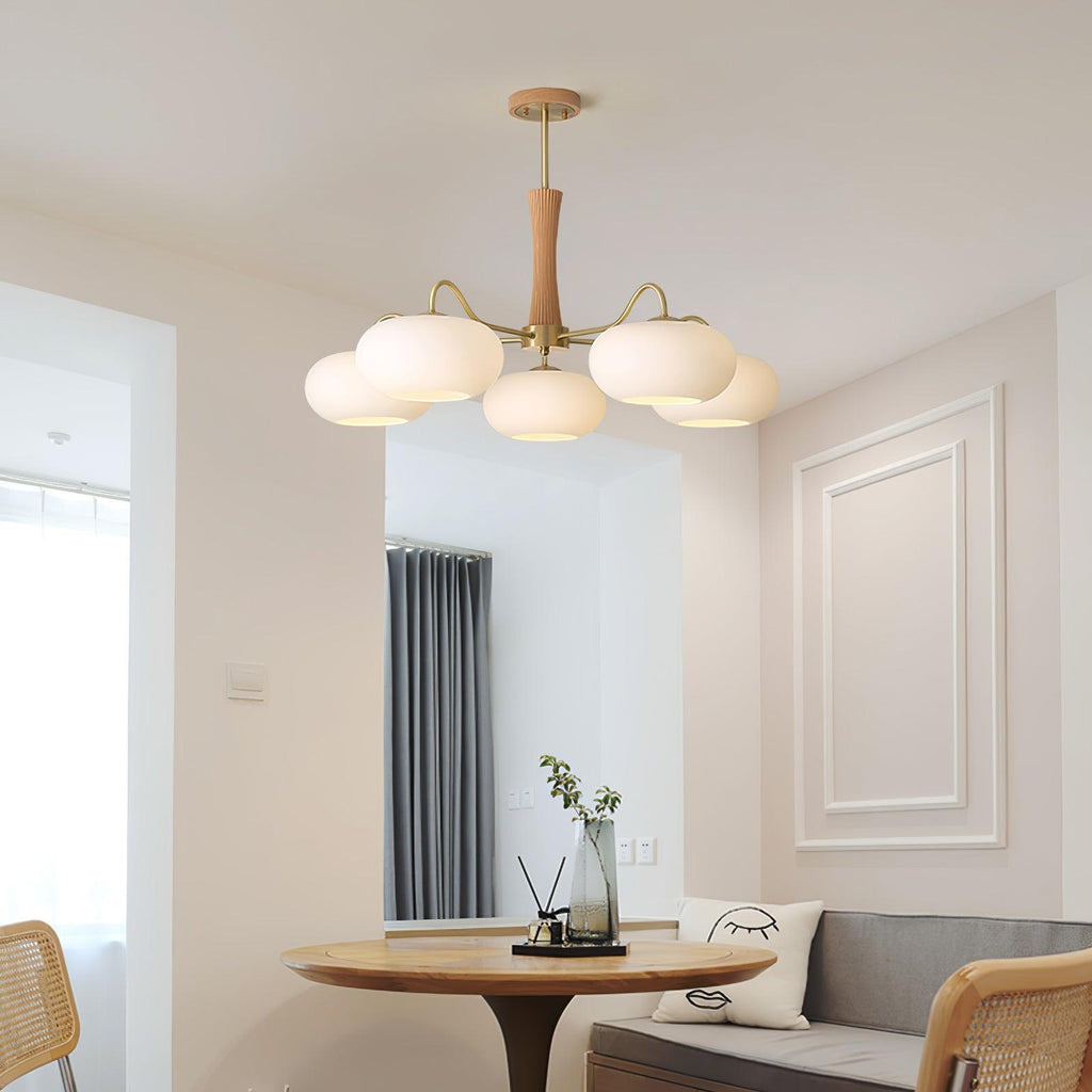 Candy Lustre Kaki en Laiton, Bois et Verre - Neutralighting
