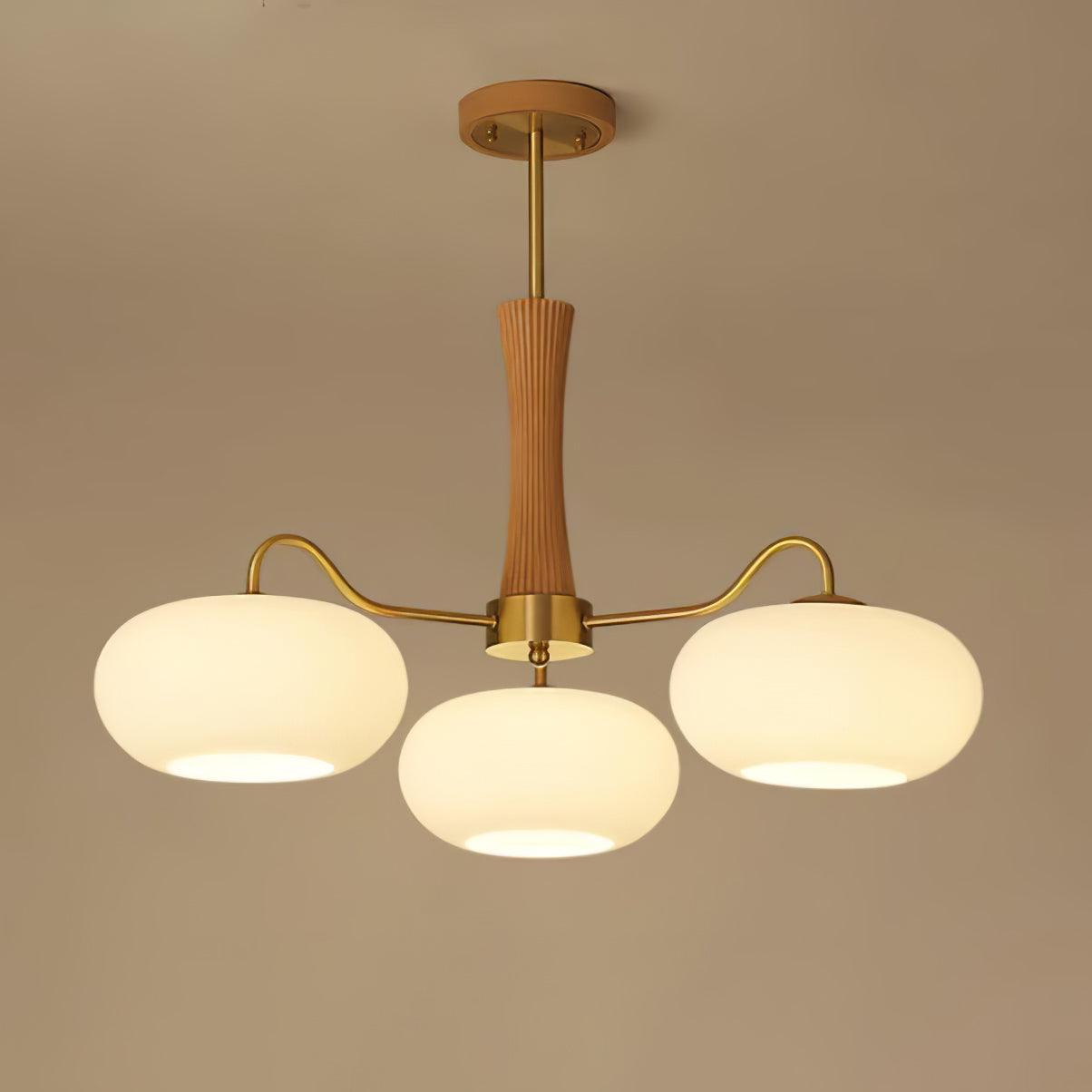 Candy Lustre Kaki en Laiton, Bois et Verre - Neutralighting