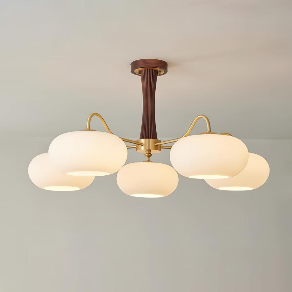 Candy Lustre Kaki en Laiton, Bois et Verre - Neutralighting
