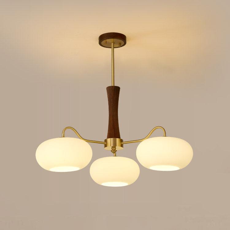 Lustra Chandelier en Laiton et Bois Kaki - Neutralighting