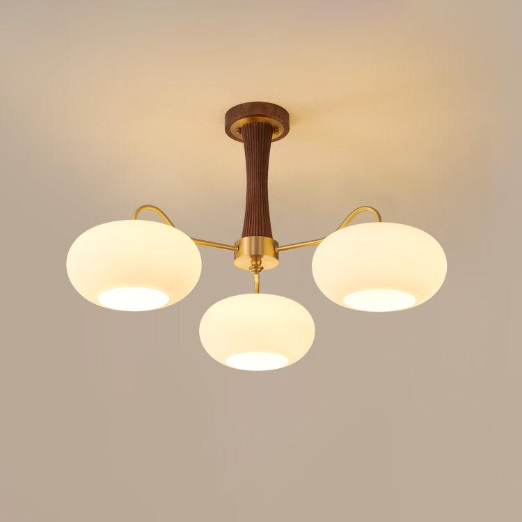 Lustra Chandelier en Laiton et Bois Kaki - Neutralighting