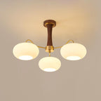 Lustra Chandelier en Laiton et Bois Kaki - Neutralighting