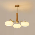 Lustra Chandelier en Laiton et Bois Kaki - Neutralighting
