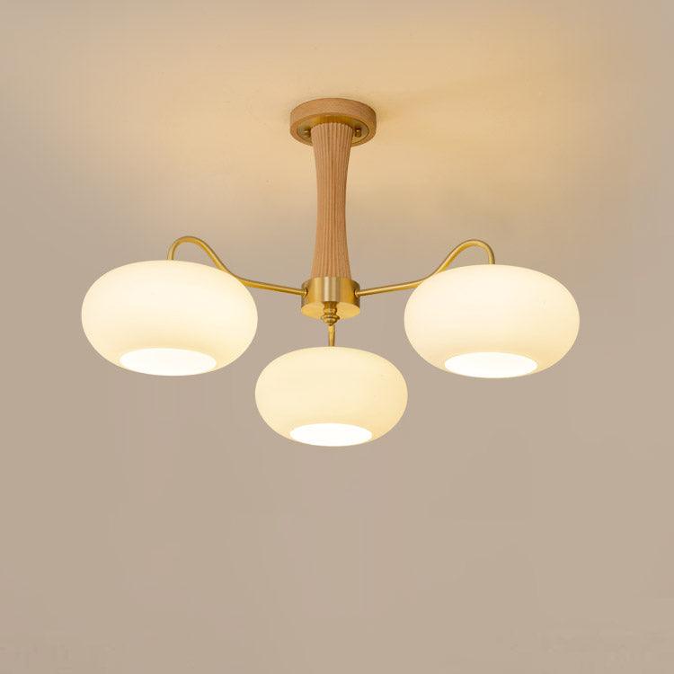 Candy Lustre Kaki en Laiton, Bois et Verre - Neutralighting