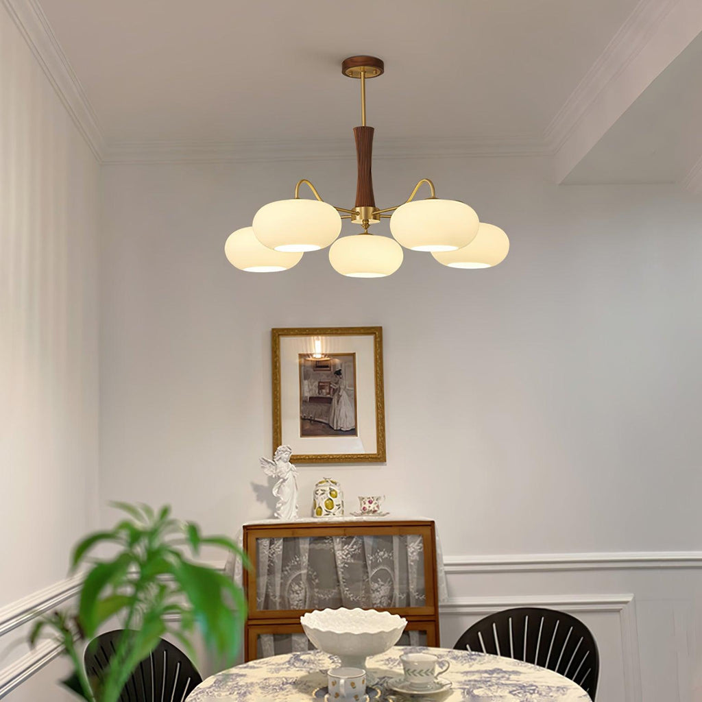 Candy Lustre Kaki en Laiton, Bois et Verre - Neutralighting