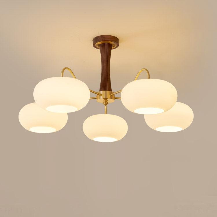 Lustra Chandelier en Laiton et Bois Kaki - Neutralighting