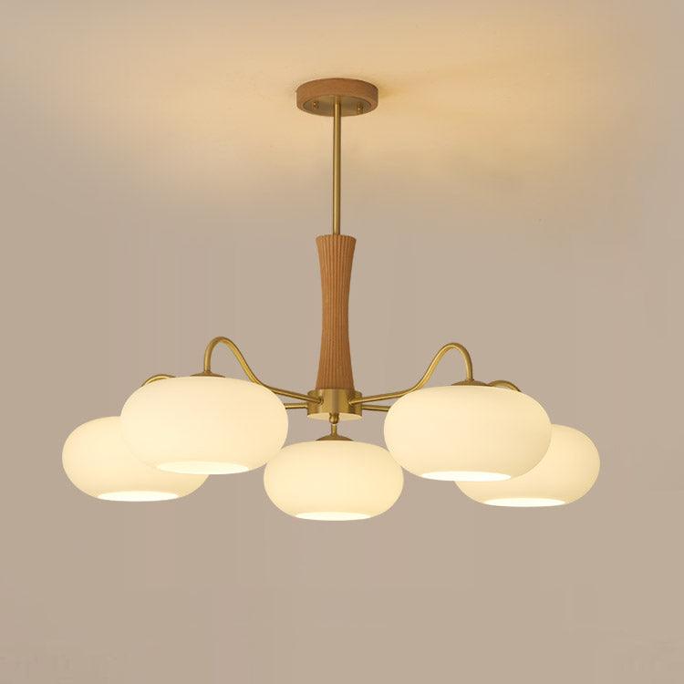 Lustra Chandelier en Laiton et Bois Kaki - Neutralighting
