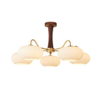 Lustra Chandelier en Laiton et Bois Kaki - Neutralighting
