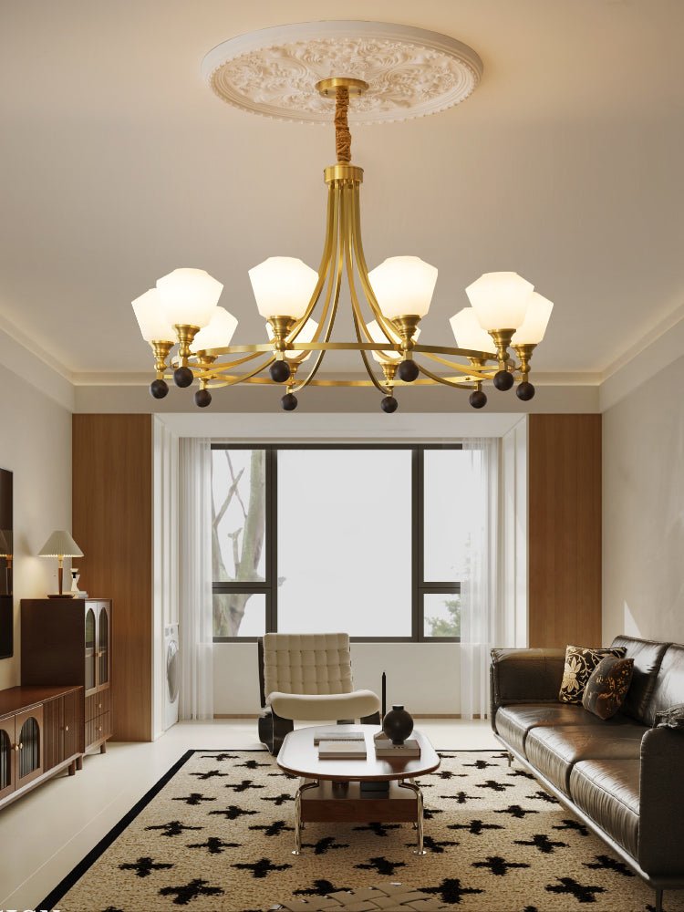 Nyraeyra Lustre Nordique Haut de Gamme en Laiton et Bois - Neutralighting