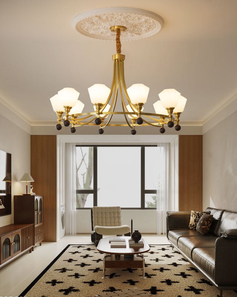 Nyraeyra Lustre Nordique Haut de Gamme en Laiton et Bois - Neutralighting