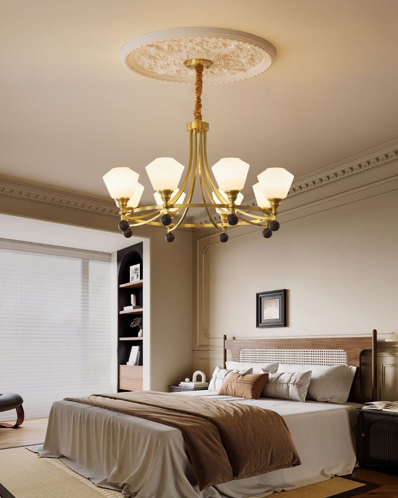Nyraeyra Lustre Nordique Haut de Gamme en Laiton et Bois - Neutralighting