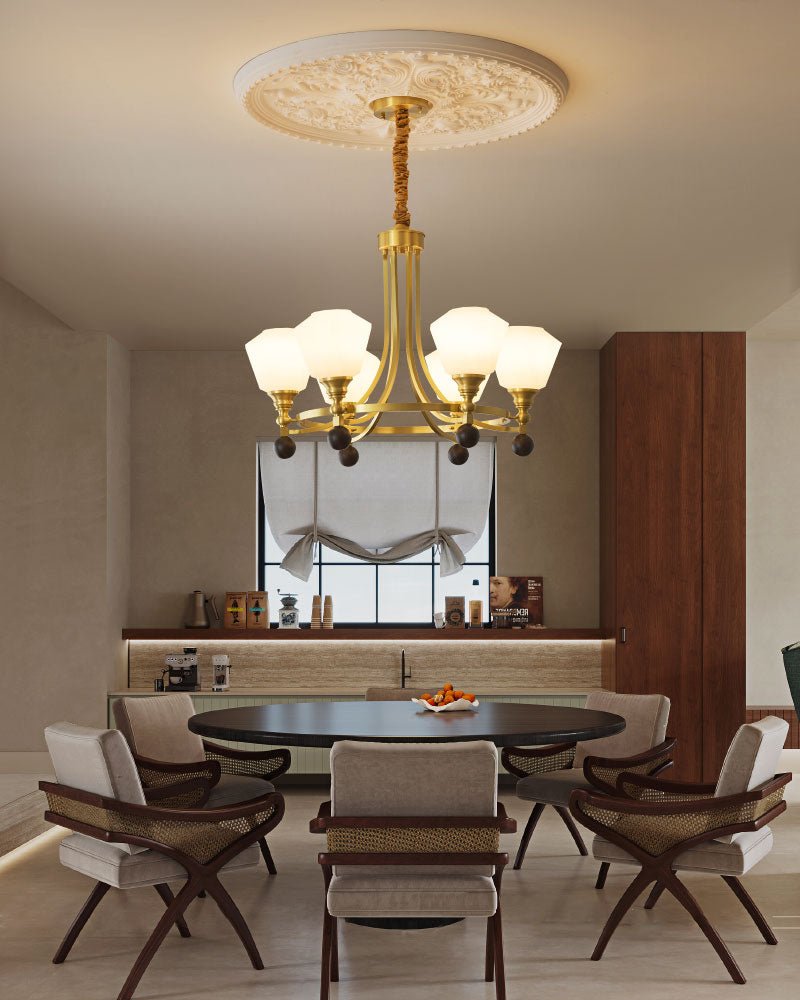 Nyraeyra Lustre Nordique Haut de Gamme en Laiton et Bois - Neutralighting
