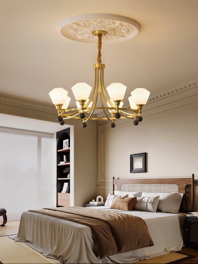 Nyraeyra Lustre Nordique Haut de Gamme en Laiton et Bois - Neutralighting