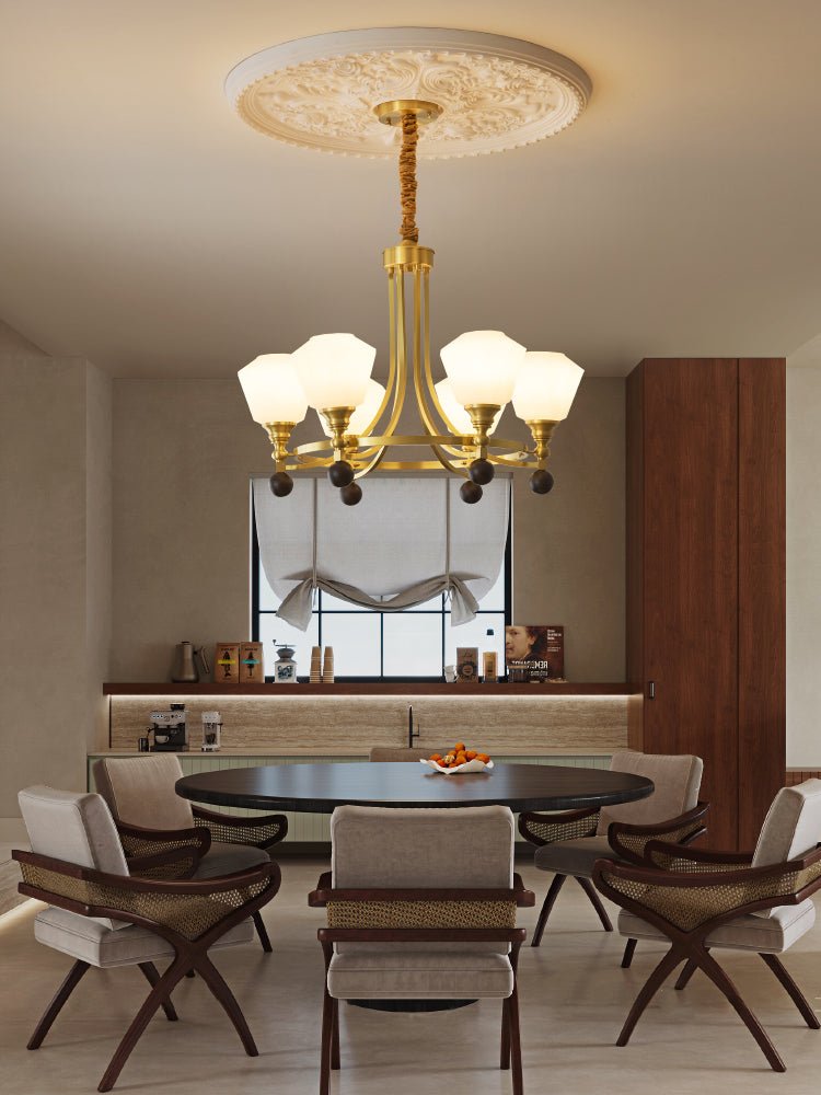 Nyraeyra Lustre Nordique Haut de Gamme en Laiton et Bois - Neutralighting